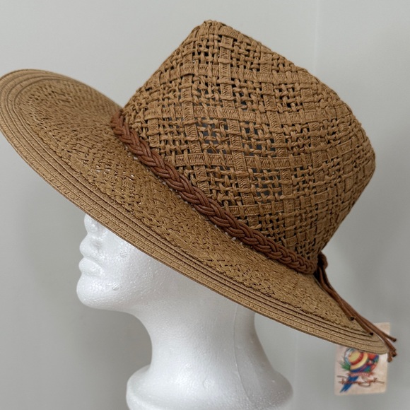 Panama Jack Accessories - NWT Panama Jack Cognac Brown Woven Hat
